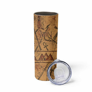 Min Ancient Egyptian Skinny Tumbler Fertility Symbol Sandstone Ankh Pyramid Pattern