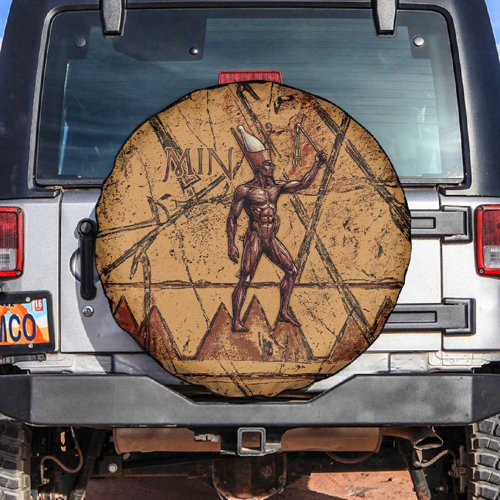 Min Ancient Egyptian Spare Tire Cover Fertility Symbol Sandstone Ankh Pyramid Pattern