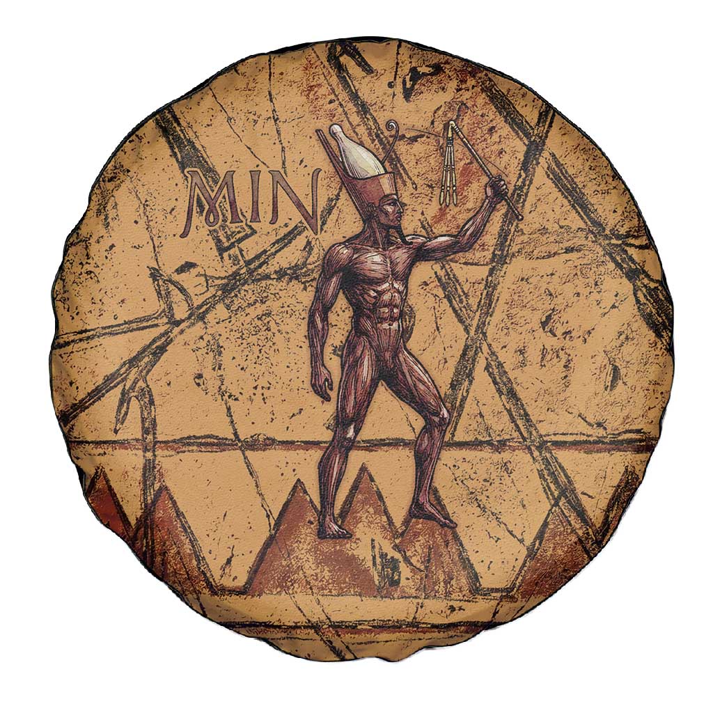 Min Ancient Egyptian Spare Tire Cover Fertility Symbol Sandstone Ankh Pyramid Pattern