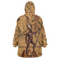 Min Ancient Egyptian Wearable Blanket Hoodie Fertility Symbol Sandstone Ankh Pyramid Pattern