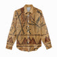 Min Ancient Egyptian Women Casual Shirt Fertility Symbol Sandstone Ankh Pyramid Pattern