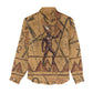 Min Ancient Egyptian Women Casual Shirt Fertility Symbol Sandstone Ankh Pyramid Pattern