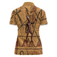 Min Ancient Egyptian Women Polo Shirt Fertility Symbol Sandstone Ankh Pyramid Pattern