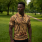 Min Ancient Egyptian Zipper Polo Shirt Fertility Symbol Sandstone Ankh Pyramid Pattern