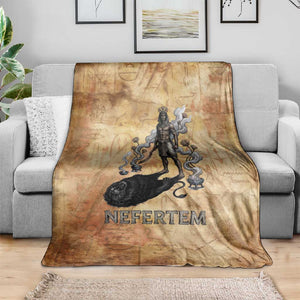 Nefertem Ancient Egyptian Blanket Lion Head Lotus Flowers Incense Smoke Ancient