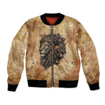 Nefertem Ancient Egyptian Bomber Jacket Lion Head Lotus Flowers Incense Smoke Ancient