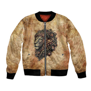 Nefertem Ancient Egyptian Bomber Jacket Lion Head Lotus Flowers Incense Smoke Ancient