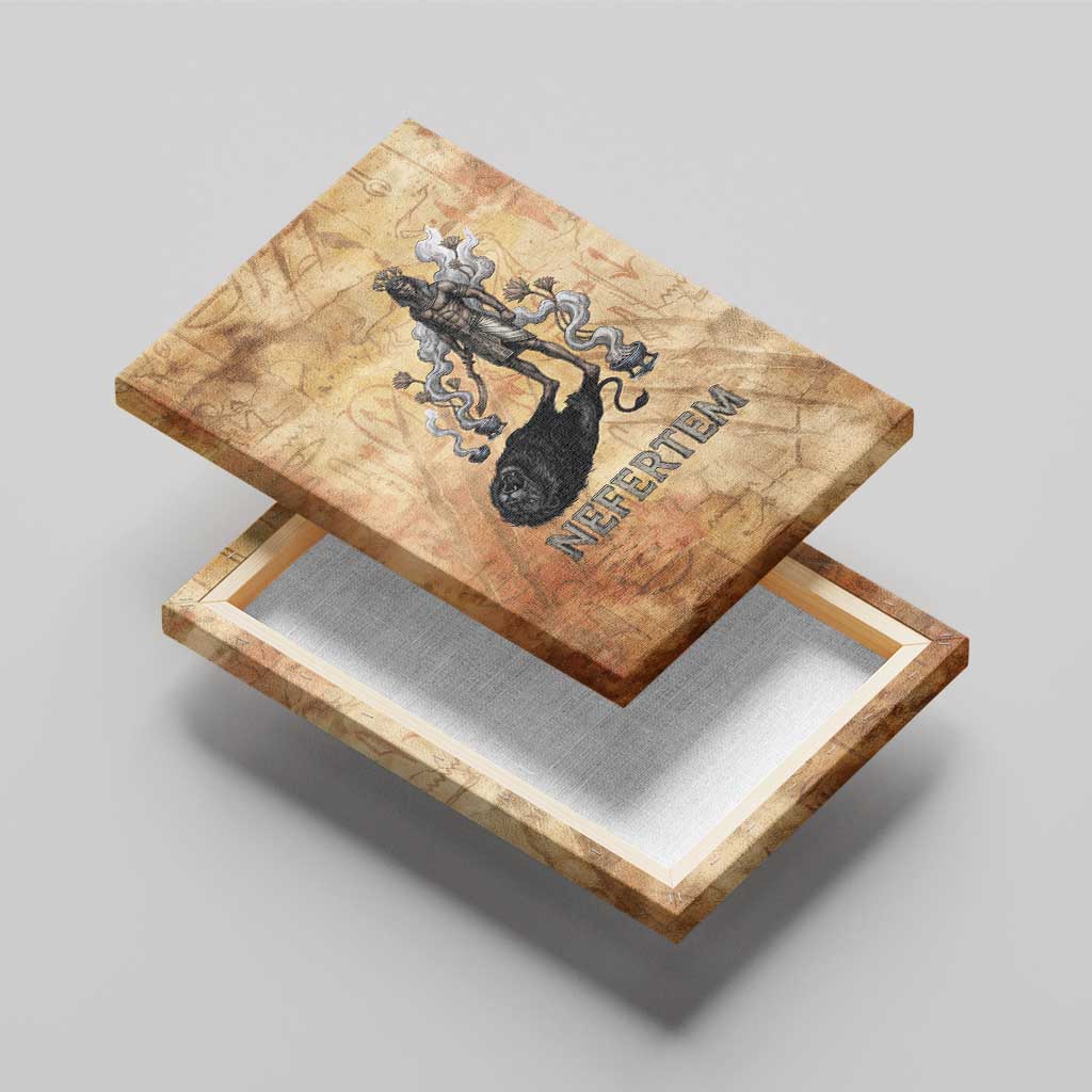 Nefertem Ancient Egyptian Canvas Wall Art Lion Head Lotus Flowers Incense Smoke Ancient
