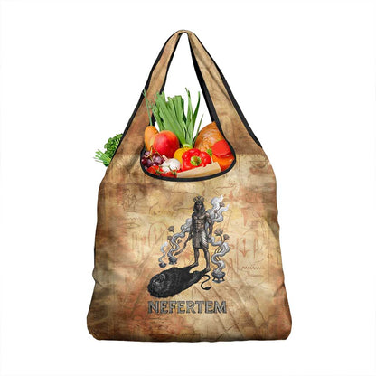 Nefertem Ancient Egyptian Grocery Bag Lion Head Lotus Flowers Incense Smoke Ancient