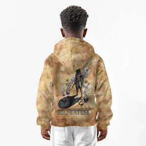 Nefertem Ancient Egyptian Kid Hoodie Lion Head Lotus Flowers Incense Smoke Ancient