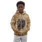 Nefertem Ancient Egyptian Kid Hoodie Lion Head Lotus Flowers Incense Smoke Ancient
