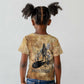 Nefertem Ancient Egyptian Kid T shirt Lion Head Lotus Flowers Incense Smoke Ancient