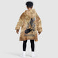 Nefertem Ancient Egyptian Kid Wearable Blanket Hoodie Lion Head Lotus Flowers Incense Smoke Ancient