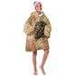 Nefertem Ancient Egyptian Kid Wearable Blanket Hoodie Lion Head Lotus Flowers Incense Smoke Ancient