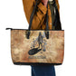 Nefertem Ancient Egyptian Leather Tote Bag Lion Head Lotus Flowers Incense Smoke Ancient