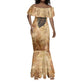 Nefertem Ancient Egyptian Mermaid Dress Lion Head Lotus Flowers Incense Smoke Ancient