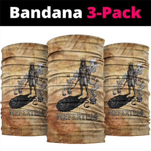 Nefertem Ancient Egyptian Neck Gaiter Lion Head Lotus Flowers Incense Smoke Ancient