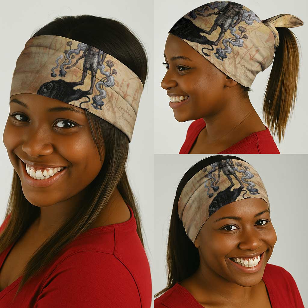 Nefertem Ancient Egyptian Neck Gaiter Lion Head Lotus Flowers Incense Smoke Ancient