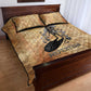 Nefertem Ancient Egyptian Quilt Bed Set Lion Head Lotus Flowers Incense Smoke Ancient