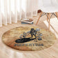 Nefertem Ancient Egyptian Round Carpet Lion Head Lotus Flowers Incense Smoke Ancient