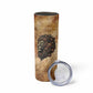 Nefertem Ancient Egyptian Skinny Tumbler Lion Head Lotus Flowers Incense Smoke Ancient