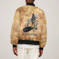 Nefertem Ancient Egyptian Sleeve Zip Bomber Jacket Lion Head Lotus Flowers Incense Smoke Ancient