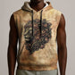 Nefertem Ancient Egyptian Sleeveless Hoodie Lion Head Lotus Flowers Incense Smoke Ancient