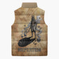 Nefertem Ancient Egyptian Sleeveless Puffer Jacket Lion Head Lotus Flowers Incense Smoke Ancient
