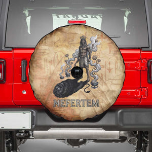 Nefertem Ancient Egyptian Spare Tire Cover Lion Head Lotus Flowers Incense Smoke Ancient