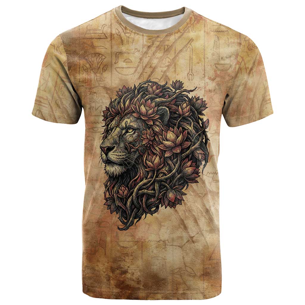 Nefertem Ancient Egyptian T shirt Lion Head Lotus Flowers Incense Smoke Ancient