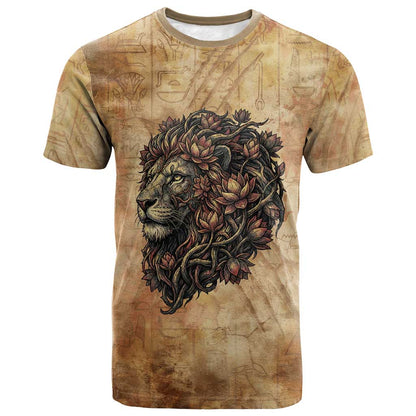 Nefertem Ancient Egyptian T shirt Lion Head Lotus Flowers Incense Smoke Ancient