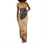 Nefertem Ancient Egyptian Tank Maxi Dress Lion Head Lotus Flowers Incense Smoke Ancient