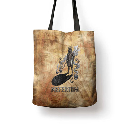 Nefertem Ancient Egyptian Tote Bag Lion Head Lotus Flowers Incense Smoke Ancient