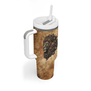 Nefertem Ancient Egyptian Tumbler With Handle Lion Head Lotus Flowers Incense Smoke Ancient