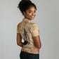 Nefertem Ancient Egyptian Women Polo Shirt Lion Head Lotus Flowers Incense Smoke Ancient