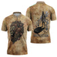 Nefertem Ancient Egyptian Zipper Polo Shirt Lion Head Lotus Flowers Incense Smoke Ancient