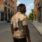 Nefertem Ancient Egyptian Zipper Polo Shirt Lion Head Lotus Flowers Incense Smoke Ancient