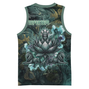 Nefertem Basketball Jersey Primordial Bloom Lotus Mystical Lion Cosmic Egyptian
