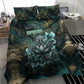 Nefertem Bedding Set Primordial Bloom Lotus Mystical Lion Cosmic Egyptian