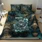 Nefertem Bedding Set Primordial Bloom Lotus Mystical Lion Cosmic Egyptian