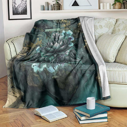 Nefertem Blanket Primordial Bloom Lotus Mystical Lion Cosmic Egyptian