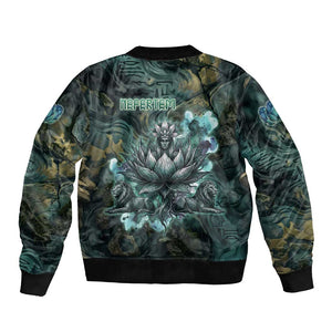 Nefertem Bomber Jacket Primordial Bloom Lotus Mystical Lion Cosmic Egyptian