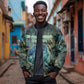 Nefertem Bomber Jacket Primordial Bloom Lotus Mystical Lion Cosmic Egyptian