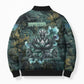 Nefertem Bomber Puffer Jacket Primordial Bloom Lotus Mystical Lion Cosmic Egyptian