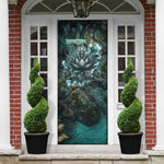 Nefertem Door Cover Primordial Bloom Lotus Mystical Lion Cosmic Egyptian