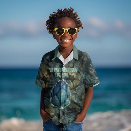 Nefertem Kid Hawaiian Shirt Primordial Bloom Lotus Mystical Lion Cosmic Egyptian