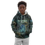 Nefertem Kid Hoodie Primordial Bloom Lotus Mystical Lion Cosmic Egyptian