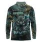 Nefertem Long Sleeve Polo Shirt Primordial Bloom Lotus Mystical Lion Cosmic Egyptian