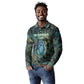 Nefertem Long Sleeve Polo Shirt Primordial Bloom Lotus Mystical Lion Cosmic Egyptian