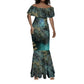 Nefertem Mermaid Dress Primordial Bloom Lotus Mystical Lion Cosmic Egyptian